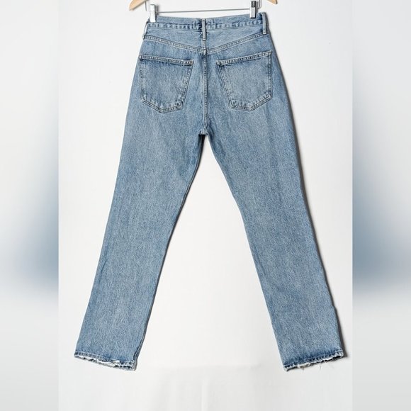AGOLDE Lana Jean  Backdrop Blue Straight Leg Distressed Jeans 27 Aritzia - Picture 6 of 16